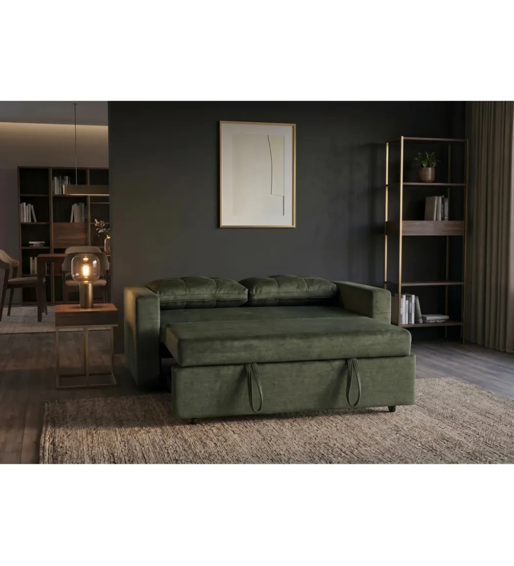 Sofa SMART 140 cm z funkcją spania zielony