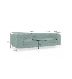 Sofa SOFIJA 240 cm szmaragdowa zieleń