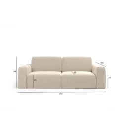 Sofa TUZZI 252 cm z funkcją spania