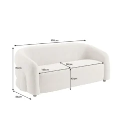 Sofa VOQUE 200 cm chenille szara
