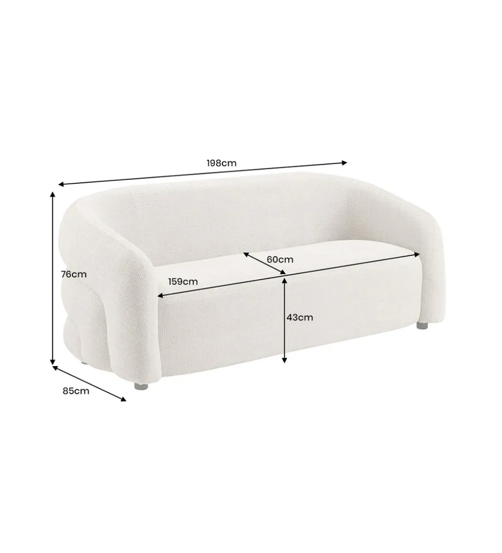 Sofa VOQUE 200 cm chenille szara