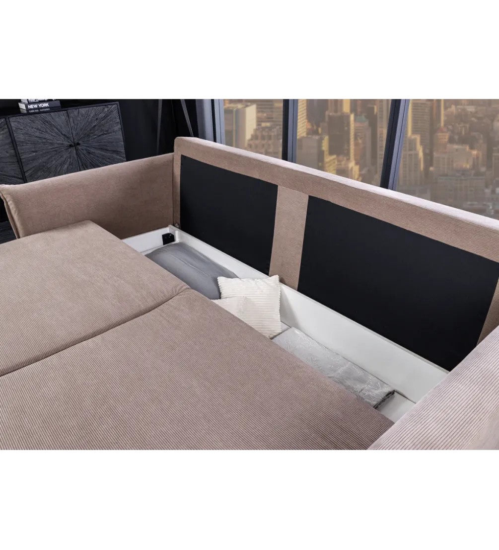 Sofa z funkcją spania APARTMENT 215 cm taupe