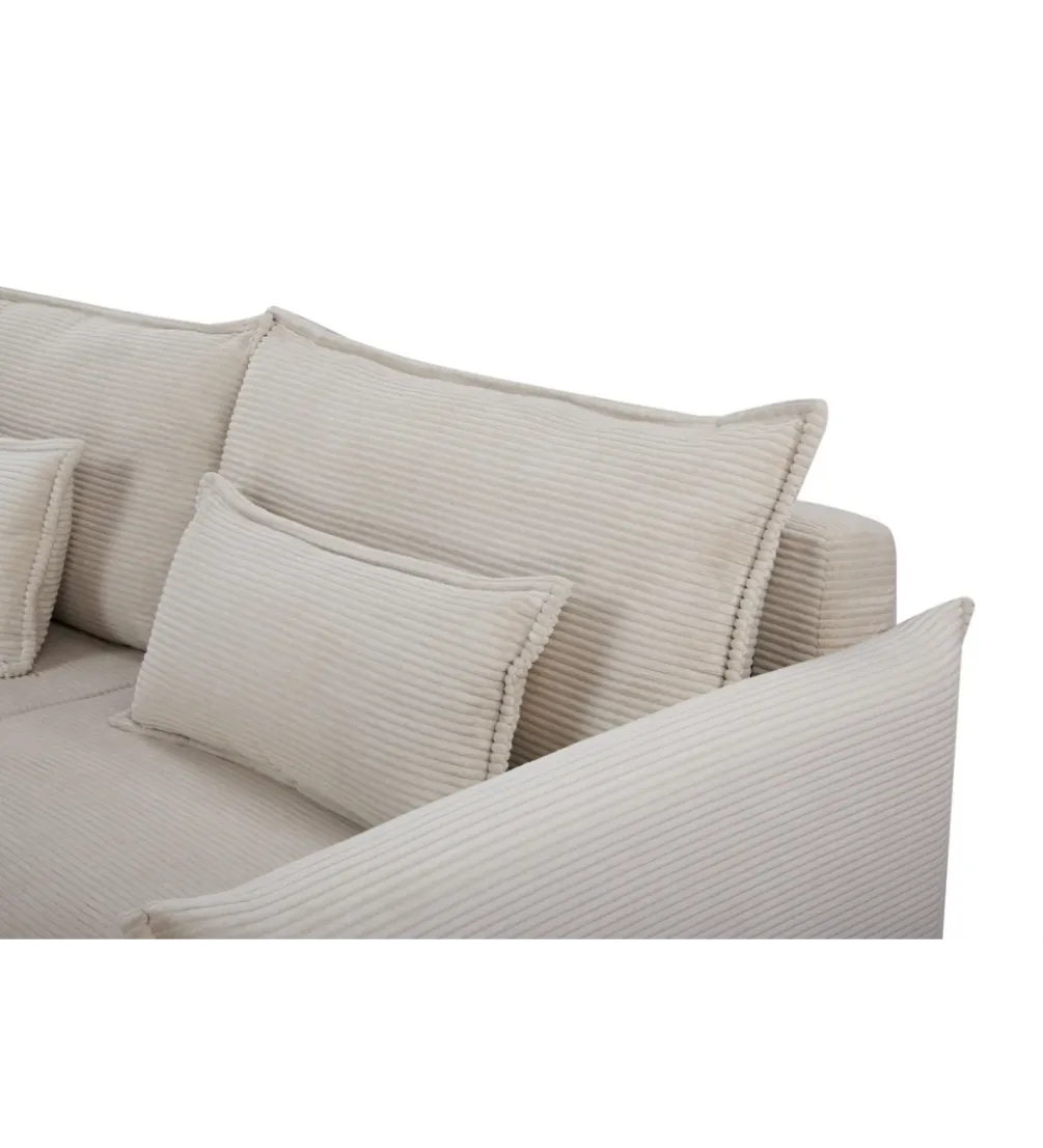 Sofa z funkcją spania APARTMENT 215 cm cord beżowy