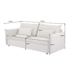 Sofa z funkcją spania APARTMENT 215 cm cord beżowy