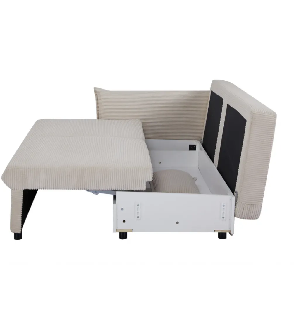 Sofa z funkcją spania APARTMENT 215 cm cord beżowy