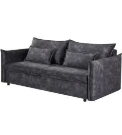 Sofa z funkcją spania APARTMENT 215 cm welur szara