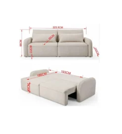 Sofa z funkcją spania FRIDOLIN 224 cm