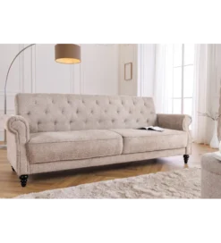 Sofa z funkcją spania MAISON BELLE AFFAIRE 220 cm boucle beżowe
