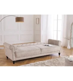 Sofa z funkcją spania MAISON BELLE AFFAIRE 220 cm boucle beżowe