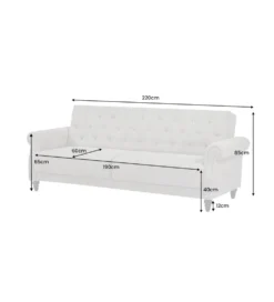 Sofa z funkcją spania MAISON BELLE AFFAIRE 220 cm boucle beżowe
