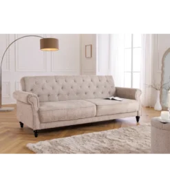 Sofa z funkcją spania MAISON BELLE AFFAIRE 220 cm boucle beżowe