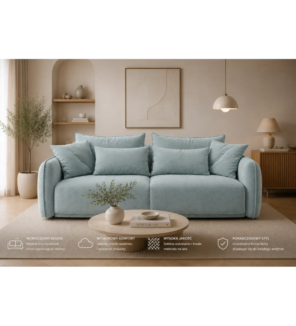 Sofa z funkcją spania PARIS 222 cm taupe/szary