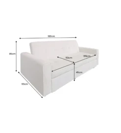 Sofa z funkcją spania SMART 180 cm cord beżowy