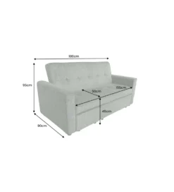 Sofa z funkcją spania SMART 180 cm cord zielony