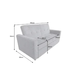 Sofa z funkcją spania SMART 180 cm cord szary