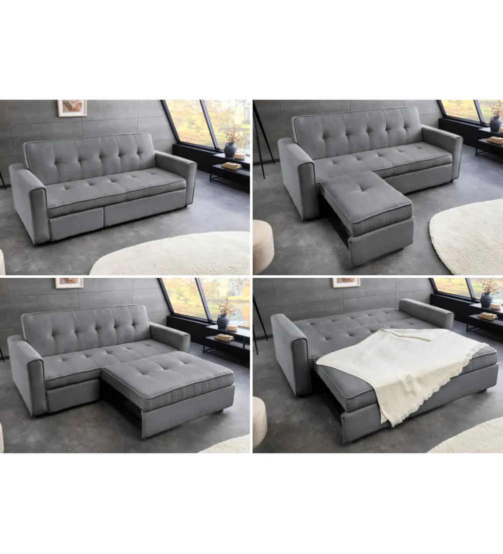 Sofa z funkcją spania SMART 180 cm cord szary