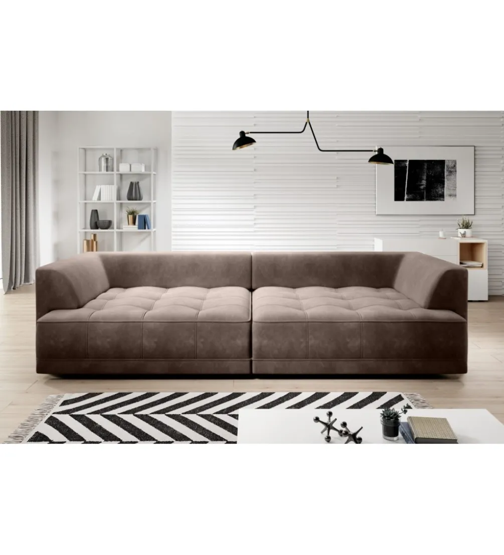 Sofa z funkcją spannia Big SofaTiga 302 cm z elektrycznie wysuwanym siedziskiem