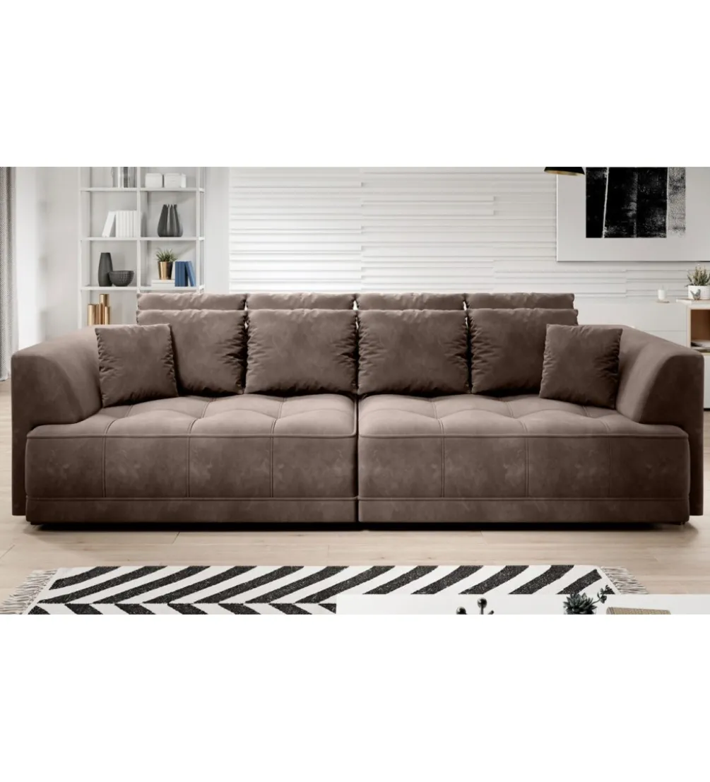 Sofa z funkcją spannia Big SofaTiga 302 cm z elektrycznie wysuwanym siedziskiem