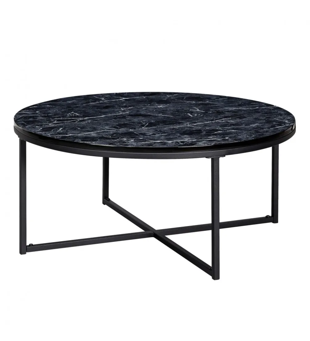 Solik kawowy NIOZOS 80 cm w optyce czarnego marmuru