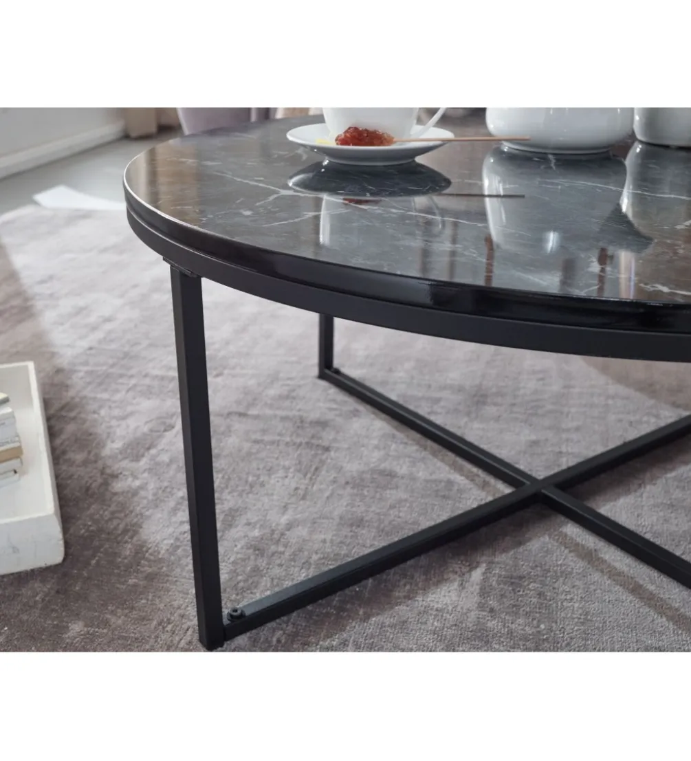 Solik kawowy NIOZOS 80 cm w optyce czarnego marmuru