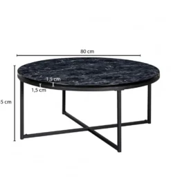 Solik kawowy NIOZOS 80 cm w optyce czarnego marmuru