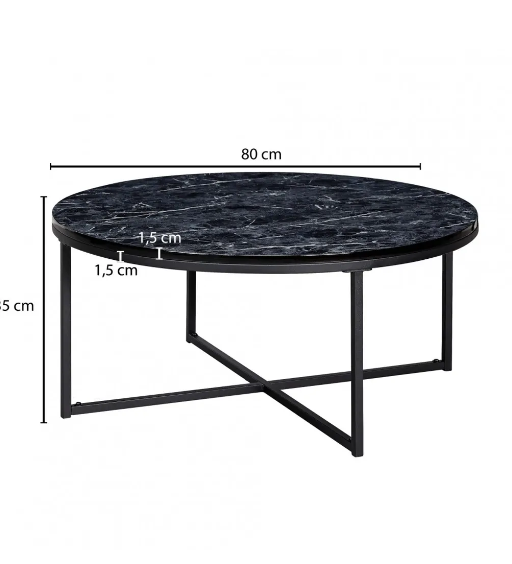 Solik kawowy NIOZOS 80 cm w optyce czarnego marmuru