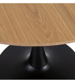 Stół AGARA 100 cm czarny naturalny blat
