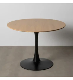 Stół AGARA 100 cm czarny naturalny blat