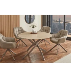 Stół ALPINE 120 cm ceramika w optyce trawertynu