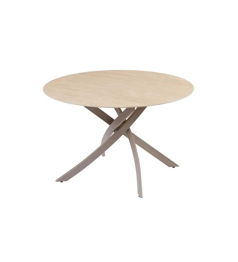 Stół ALPINE 120 cm ceramika w optyce trawertynu