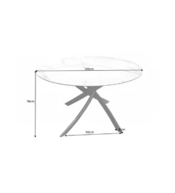Stół ARKANSAS 120 cm ceramika antracytowy