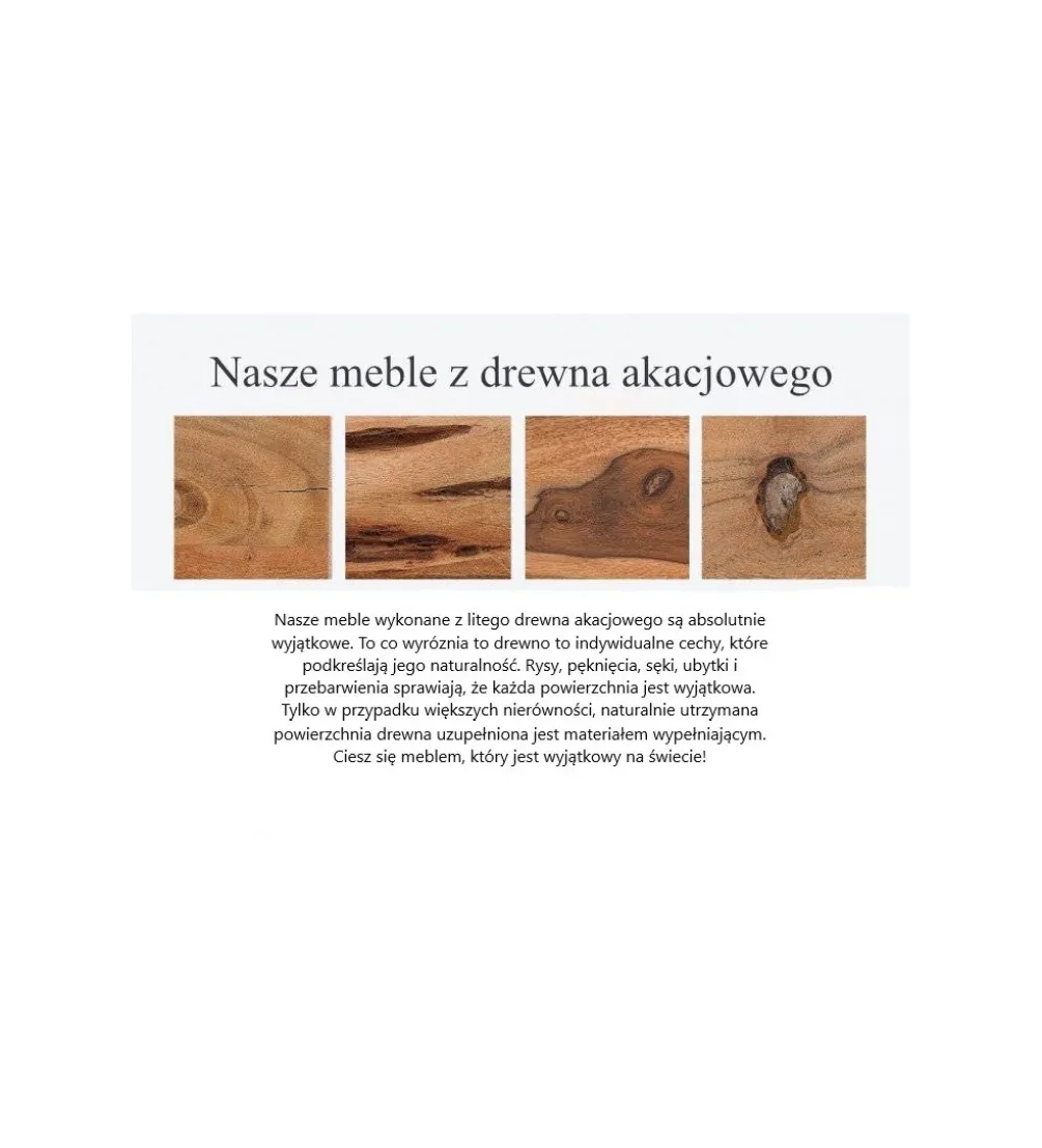Stół ARKTYKA Mammut X 160 cm drewno akacja