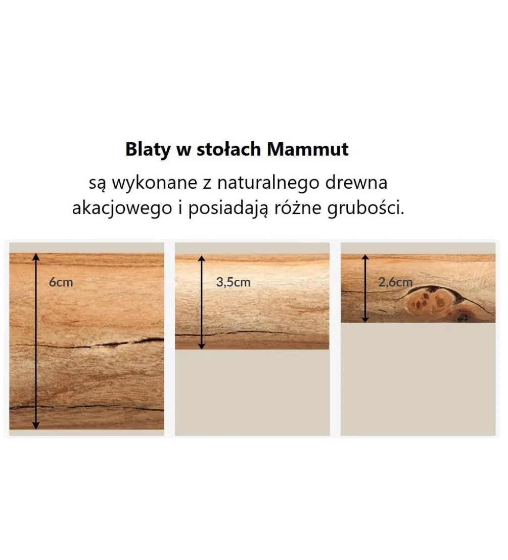 Stół ARKTYKA Mammut X 240 cm drewno Akacja honey