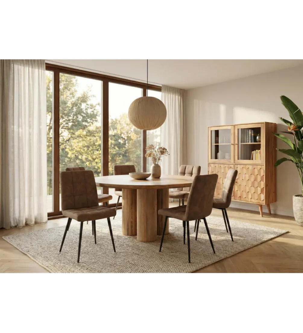 Stół ART DECO 140 cm drewno mango nautralny
