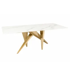 Stół ART LIVING 200 cm blat ceramika w optyce białego marmuru