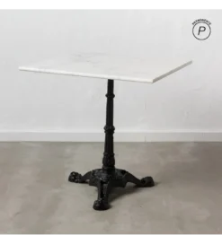 Stół AUESON 70 cm czarny blat w optyce marmuru