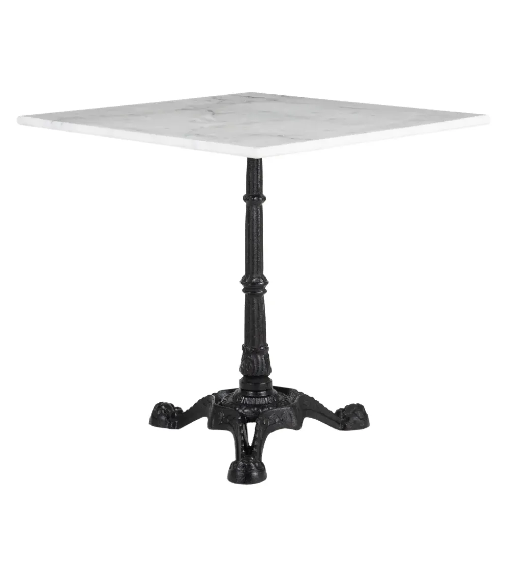 Stół AUESON 70 cm czarny blat w optyce marmuru