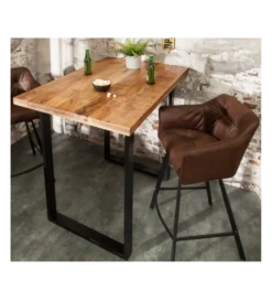 Stół barowy Iron Craft 120 cm drewno Mango