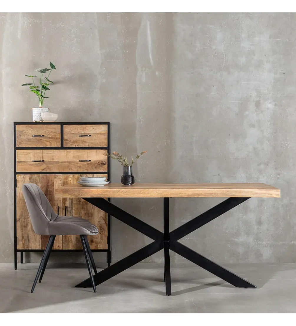 Stół BENRY 160 cm drewno mango naturalny