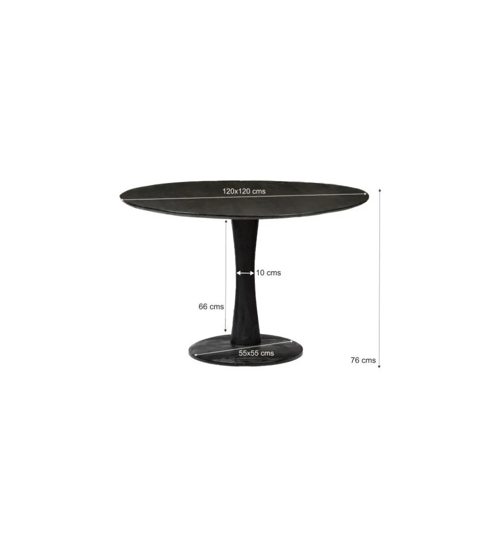 Stół BRAX Vivan 120 cm drewno mango czarny