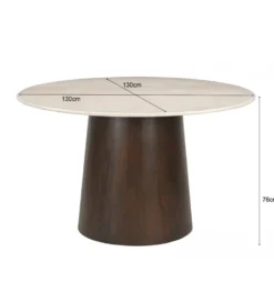 Stół Brix Bottecino 130 cm Marmur Drewno mango