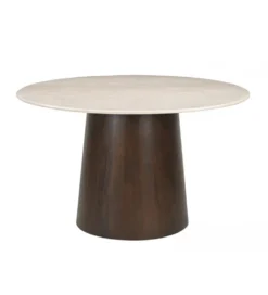 Stół Brix Bottecino 130 cm Marmur Drewno mango