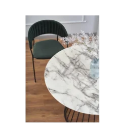 Stół BRODWAY 110 cm w optyce białego marmuru