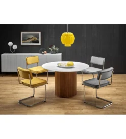 Stół BRUNO 120 cm ceramika w optyce białego marmuru