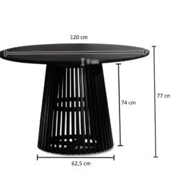 Stół do jadalni WOHNLING 120 cm drewno mango czarny