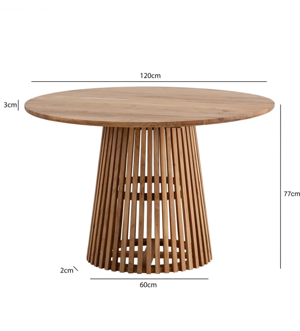 Stół do jadalni WOHNLING 120 cm drewno akacja naturalny