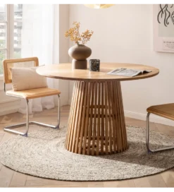 Stół do jadalni WOHNLING 120 cm drewno akacja naturalny