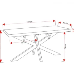Stół EDAK 160 cm drewno akacja