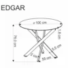 Stół EDGAR 100 cm naturalny