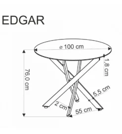 Stół EDGAR 100 cm naturalny